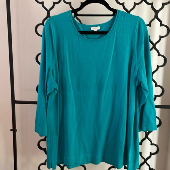 NWT Talbots Turquoise Knit Pullover Top - Picture 1 of 6